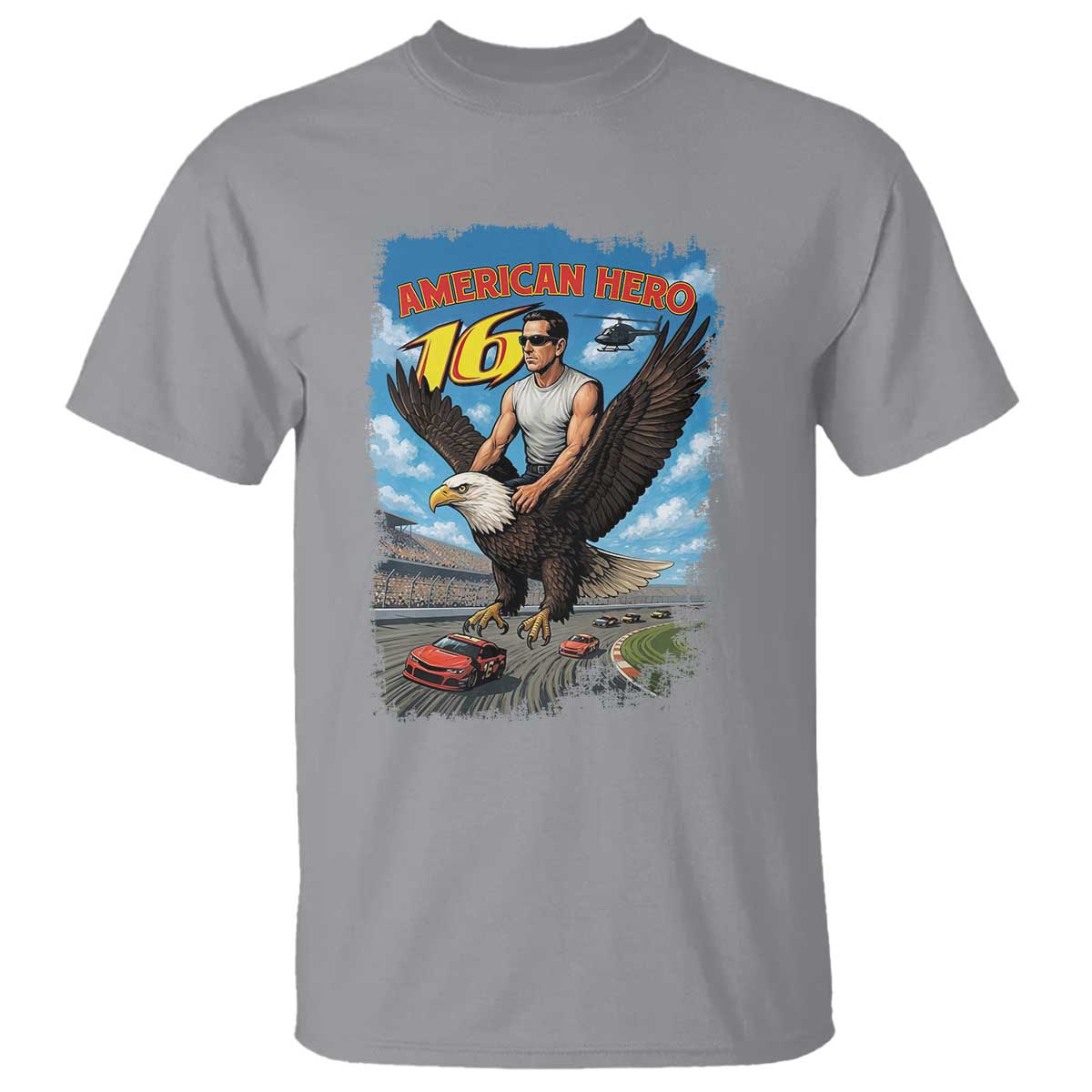 Patriotic Americana Speed Legend 16 Tribute T Shirt American Hero Bald Eagle Speedway Memorial - Wonder Print Shop
