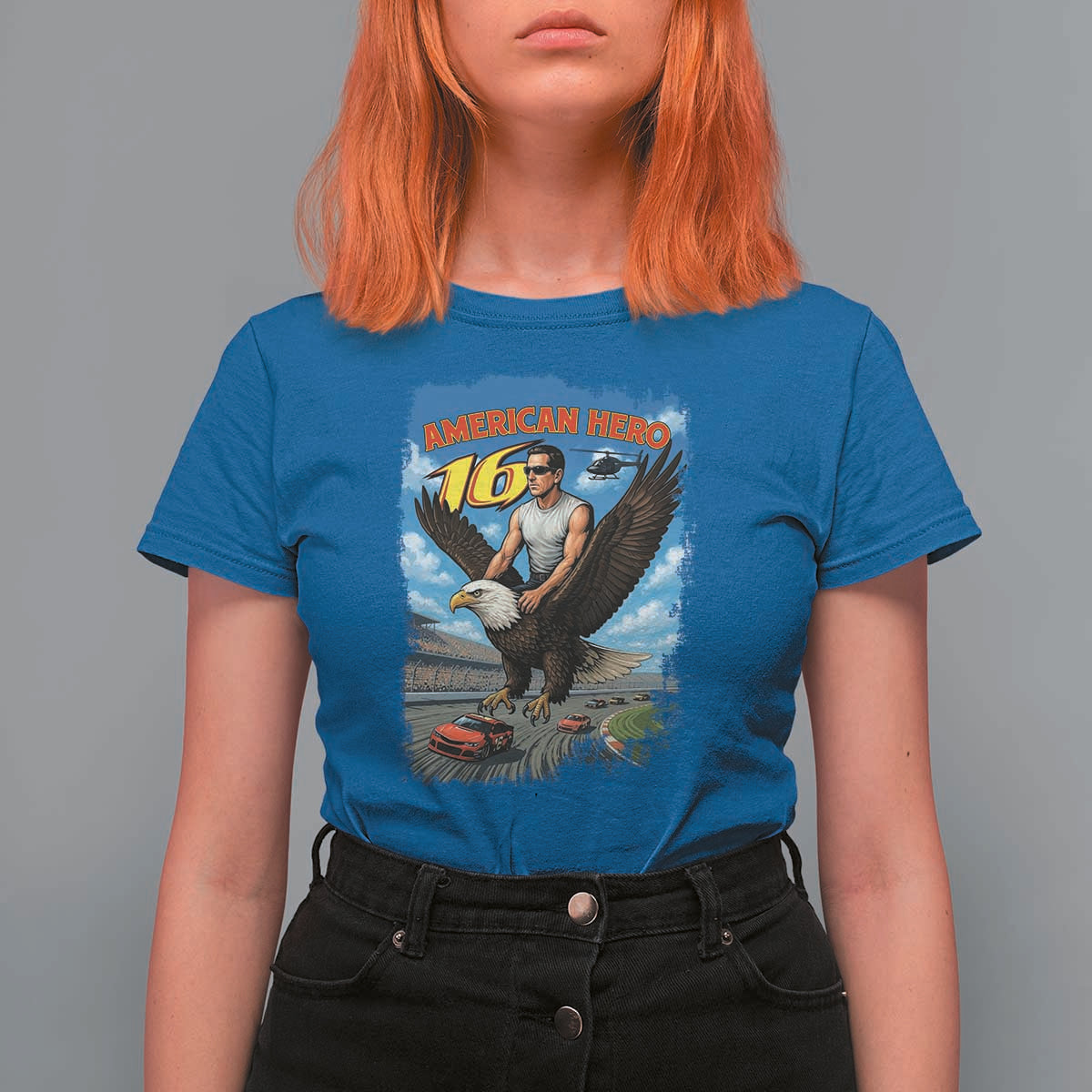 Patriotic Americana Speed Legend 16 Tribute T Shirt For Women American Hero Bald Eagle Speedway Memorial - Wonder Print Shop