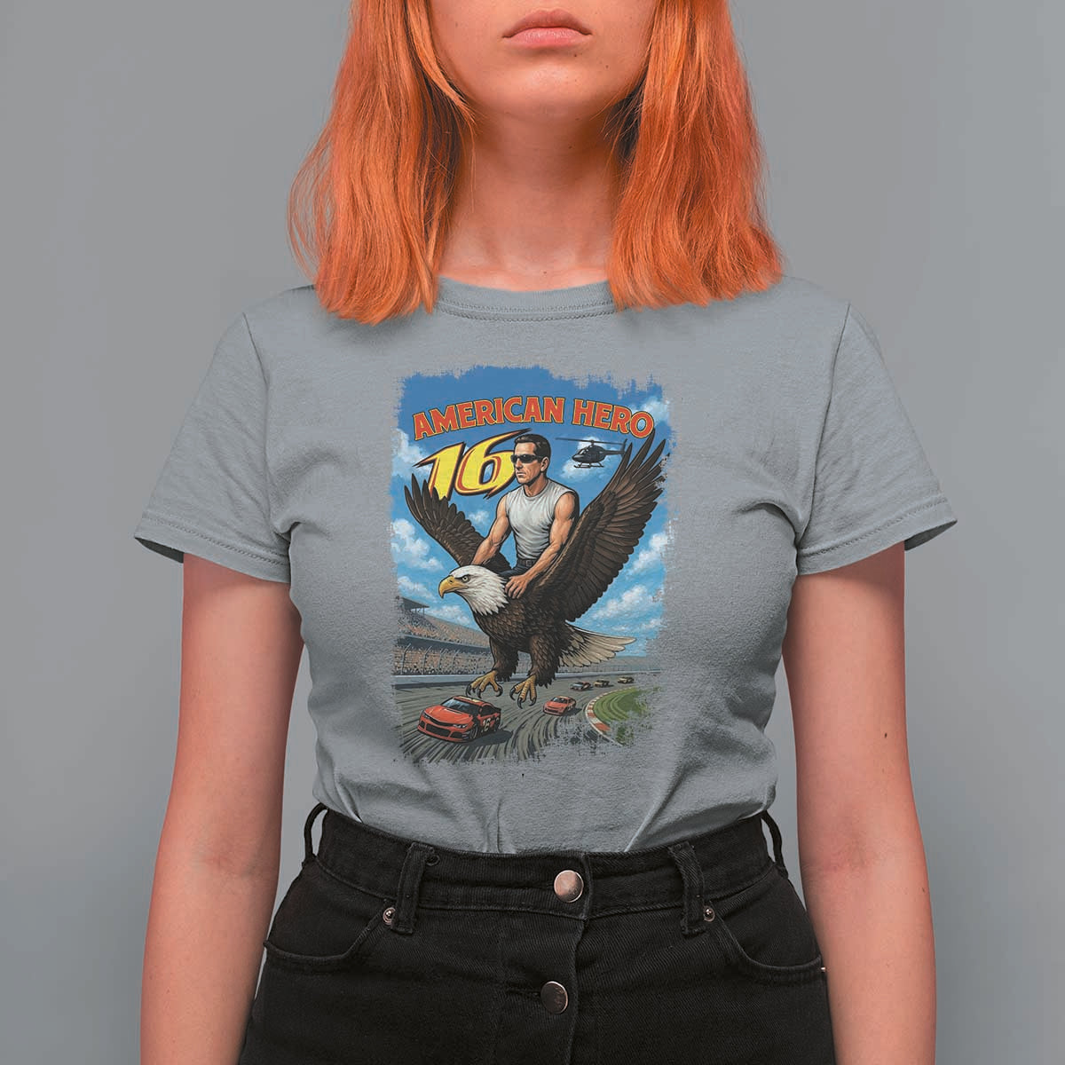 Patriotic Americana Speed Legend 16 Tribute T Shirt For Women American Hero Bald Eagle Speedway Memorial - Wonder Print Shop