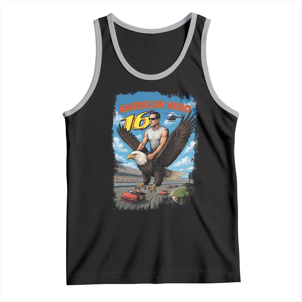 Patriotic Americanana Speed Legend 16 Tribute Tank Top American Hero Bald Eagle Speedway Memorial - Wonder Print Shop