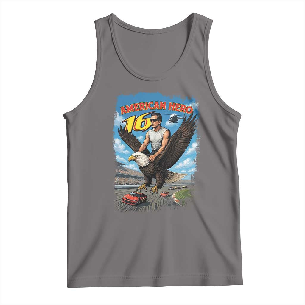 Patriotic Americanana Speed Legend 16 Tribute Tank Top American Hero Bald Eagle Speedway Memorial - Wonder Print Shop