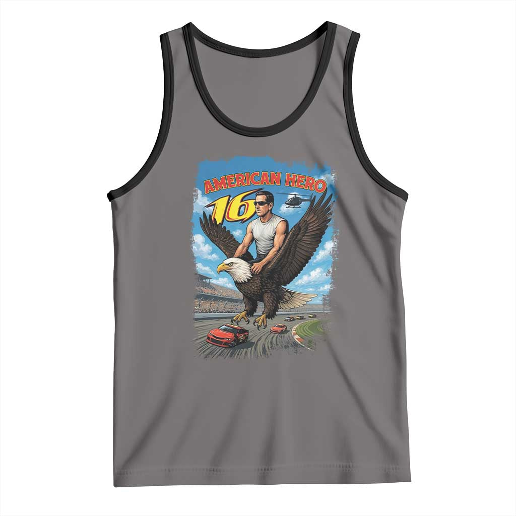 Patriotic Americanana Speed Legend 16 Tribute Tank Top American Hero Bald Eagle Speedway Memorial - Wonder Print Shop
