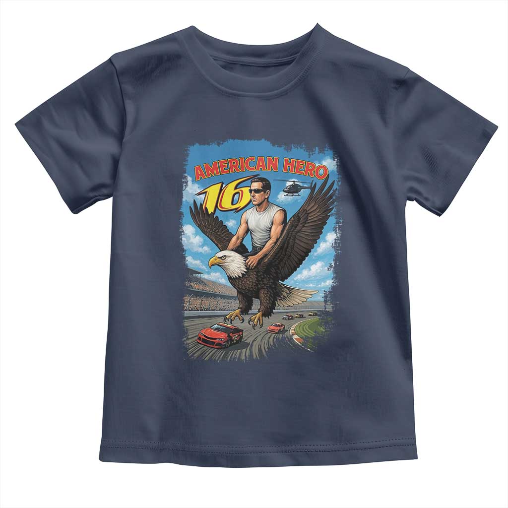 Patriotic Americanana Speed Legend 16 Tribute Toddler T Shirt American Hero Bald Eagle Speedway Memorial - Wonder Print Shop