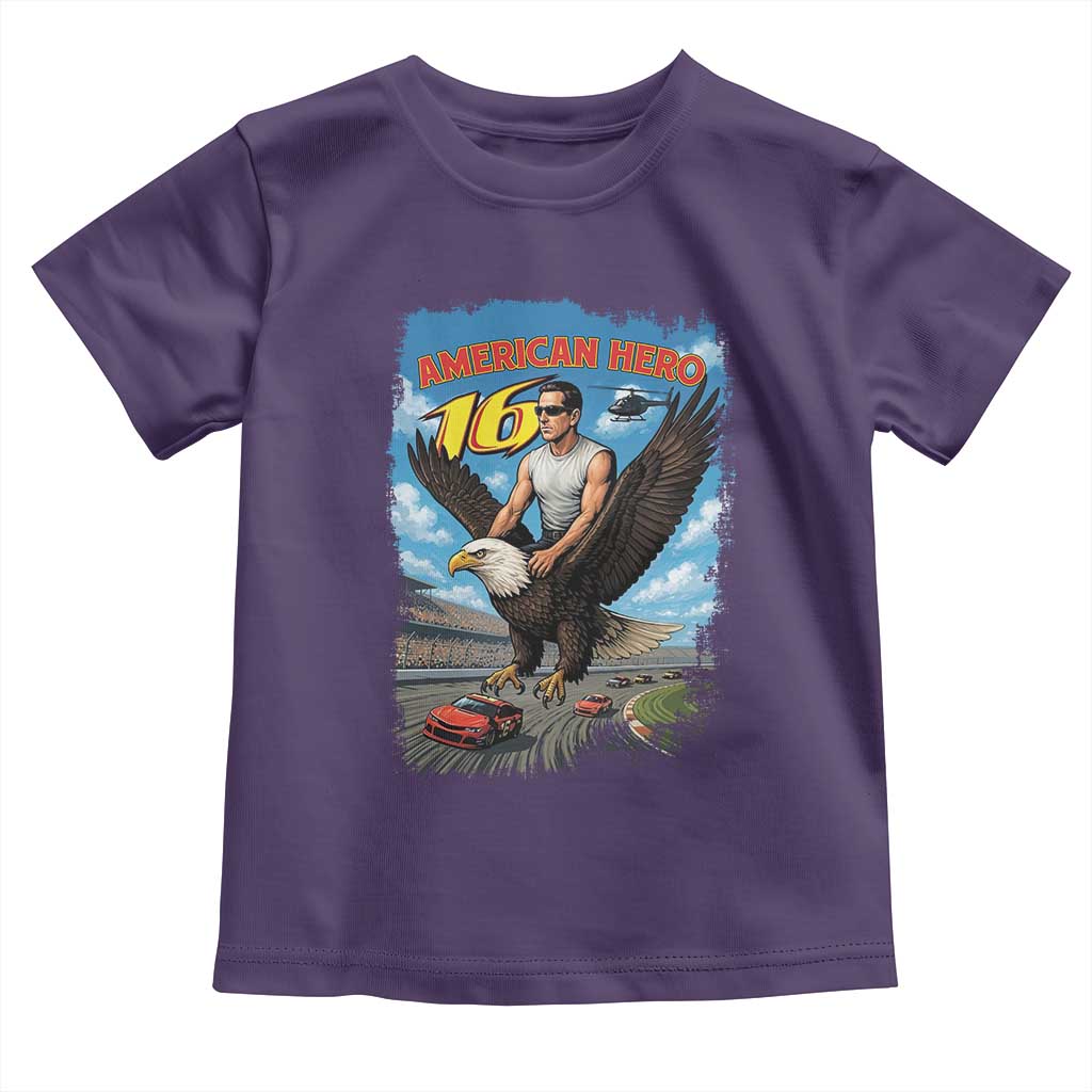 Patriotic Americanana Speed Legend 16 Tribute Toddler T Shirt American Hero Bald Eagle Speedway Memorial - Wonder Print Shop