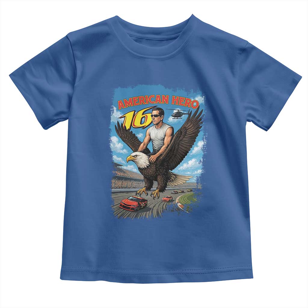 Patriotic Americanana Speed Legend 16 Tribute Toddler T Shirt American Hero Bald Eagle Speedway Memorial - Wonder Print Shop