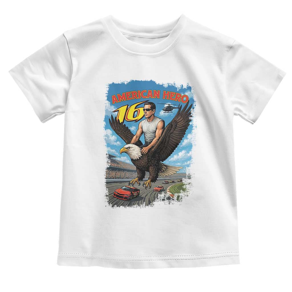 Patriotic Americanana Speed Legend 16 Tribute Toddler T Shirt American Hero Bald Eagle Speedway Memorial - Wonder Print Shop