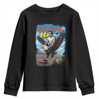Patriotic Americanana Speed Legend 16 Tribute Youth Sweatshirt American Hero Bald Eagle Speedway Memorial - Wonder Print Shop