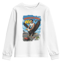 Patriotic Americanana Speed Legend 16 Tribute Youth Sweatshirt American Hero Bald Eagle Speedway Memorial - Wonder Print Shop