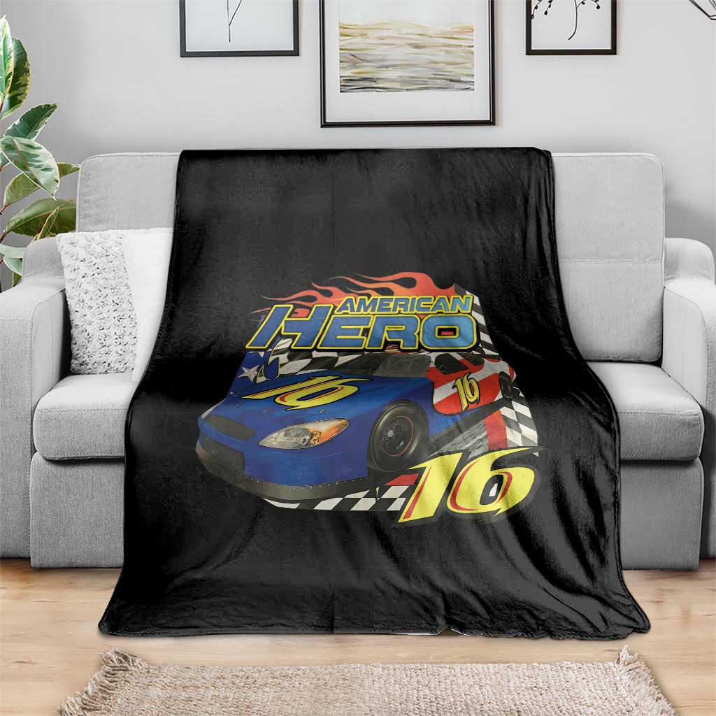Vintage Americana Speed Legend 16 Tribute Throw Blanket American Hero #16 Stock Car Memorial - Wonder Print Shop