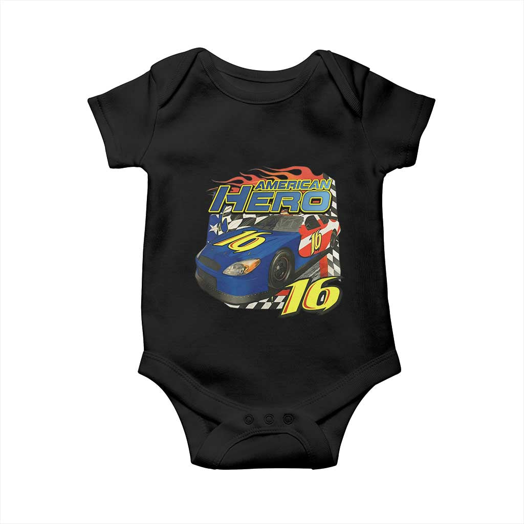 Vintage Americana Speed Legend 16 Tribute Baby Onesie American Hero #16 Stock Car Memorial - Wonder Print Shop
