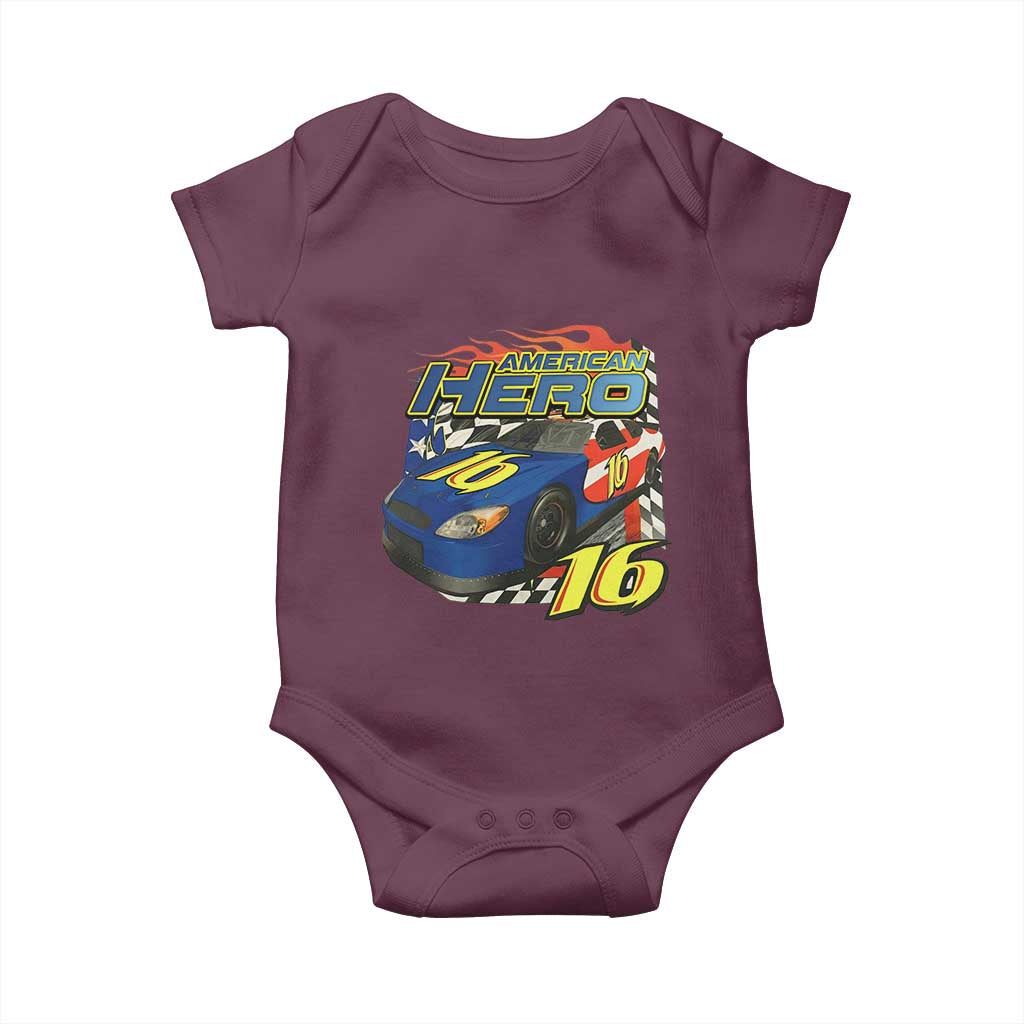 Vintage Americana Speed Legend 16 Tribute Baby Onesie American Hero #16 Stock Car Memorial - Wonder Print Shop