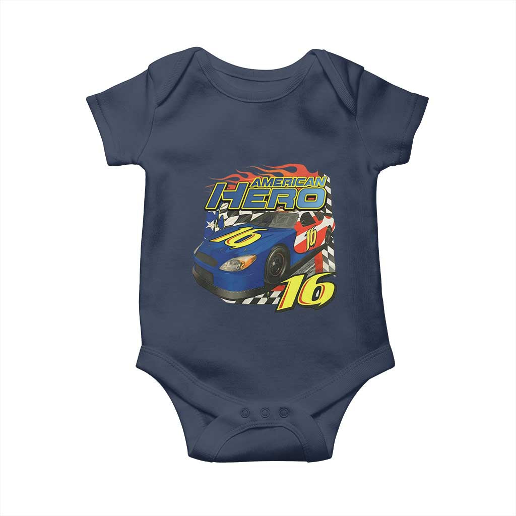 Vintage Americana Speed Legend 16 Tribute Baby Onesie American Hero #16 Stock Car Memorial - Wonder Print Shop