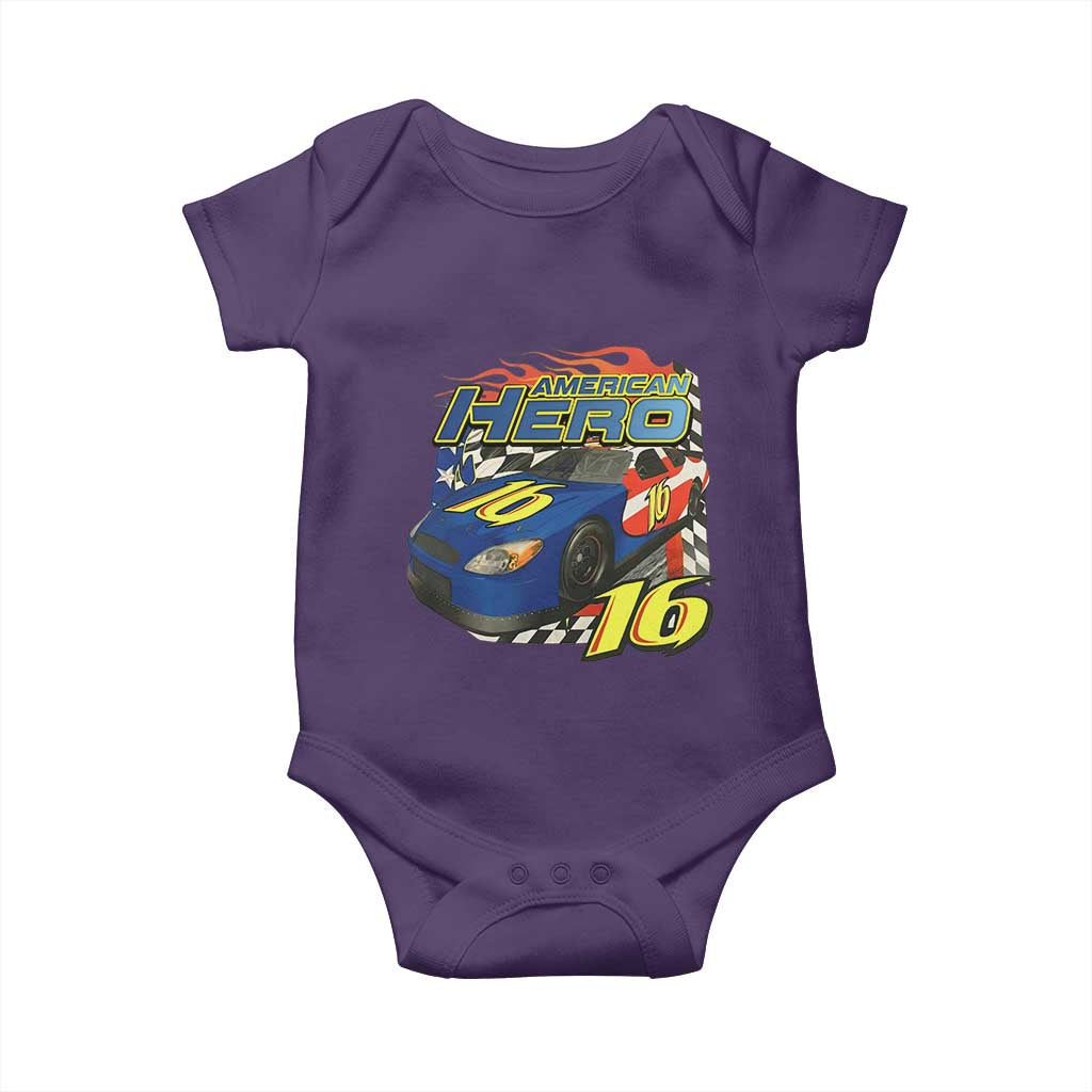 Vintage Americana Speed Legend 16 Tribute Baby Onesie American Hero #16 Stock Car Memorial - Wonder Print Shop