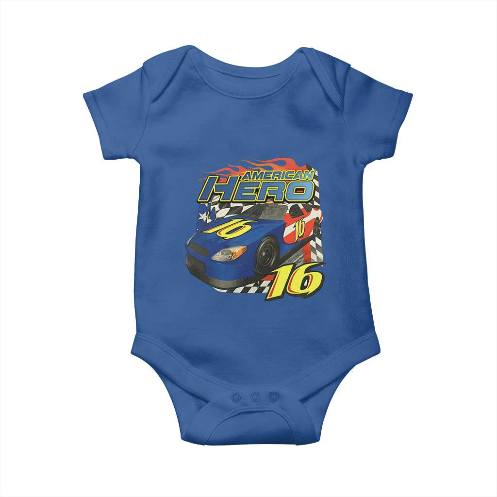 Vintage Americana Speed Legend 16 Tribute Baby Onesie American Hero #16 Stock Car Memorial - Wonder Print Shop