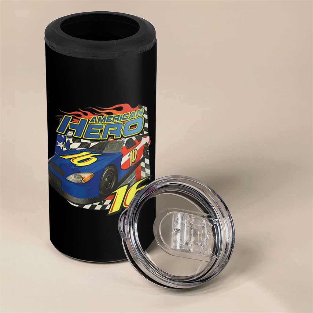 Vintage Americana Speed Legend 16 Tribute 4 in 1 Can Cooler Tumbler American Hero #16 Stock Car Memorial - Wonder Print Shop