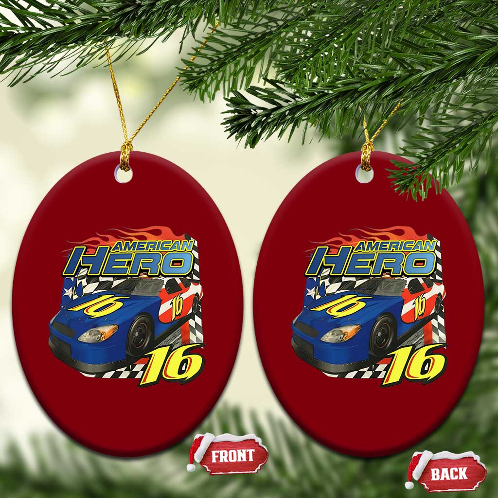 Vintage Americana Speed Legend 16 Tribute Ceramic Ornament American Hero #16 Stock Car Memorial - Wonder Print Shop