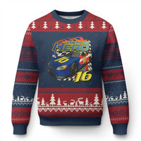 Vintage Americana Speed Legend 16 Tribute Ugly Christmas Sweater American Hero #16 Stock Car Memorial - Wonder Print Shop