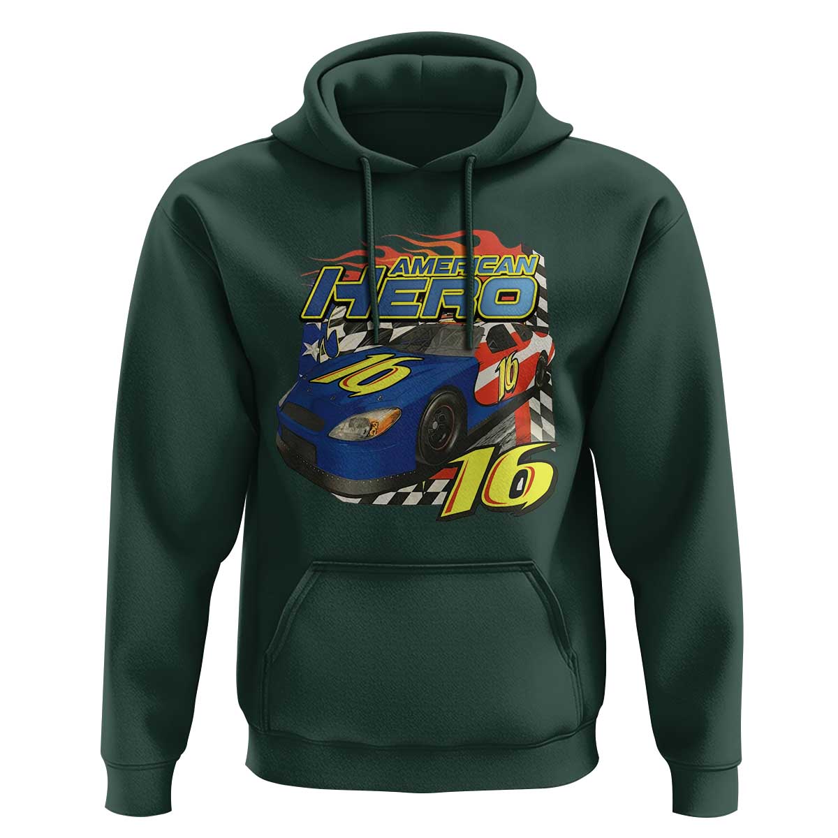 Vintage Americana Speed Legend 16 Tribute Hoodie American Hero #16 Stock Car Memorial - Wonder Print Shop