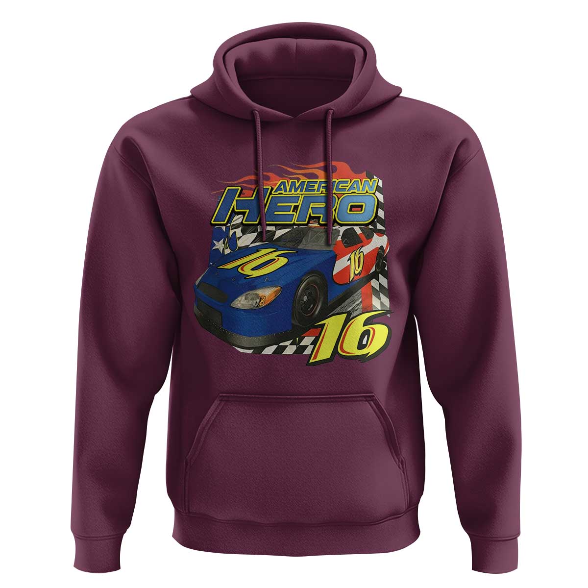 Vintage Americana Speed Legend 16 Tribute Hoodie American Hero #16 Stock Car Memorial - Wonder Print Shop