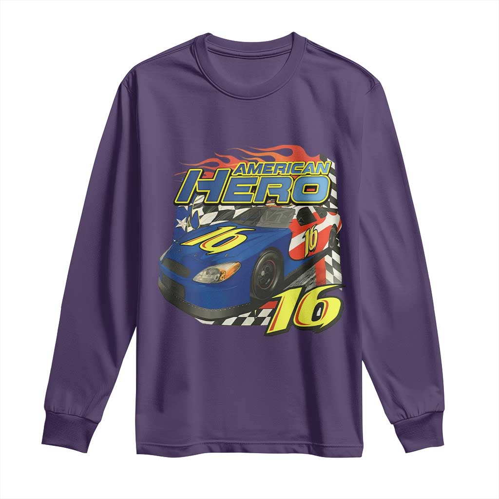 Vintage Americana Speed Legend 16 Tribute Long Sleeve Shirt American Hero #16 Stock Car Memorial - Wonder Print Shop