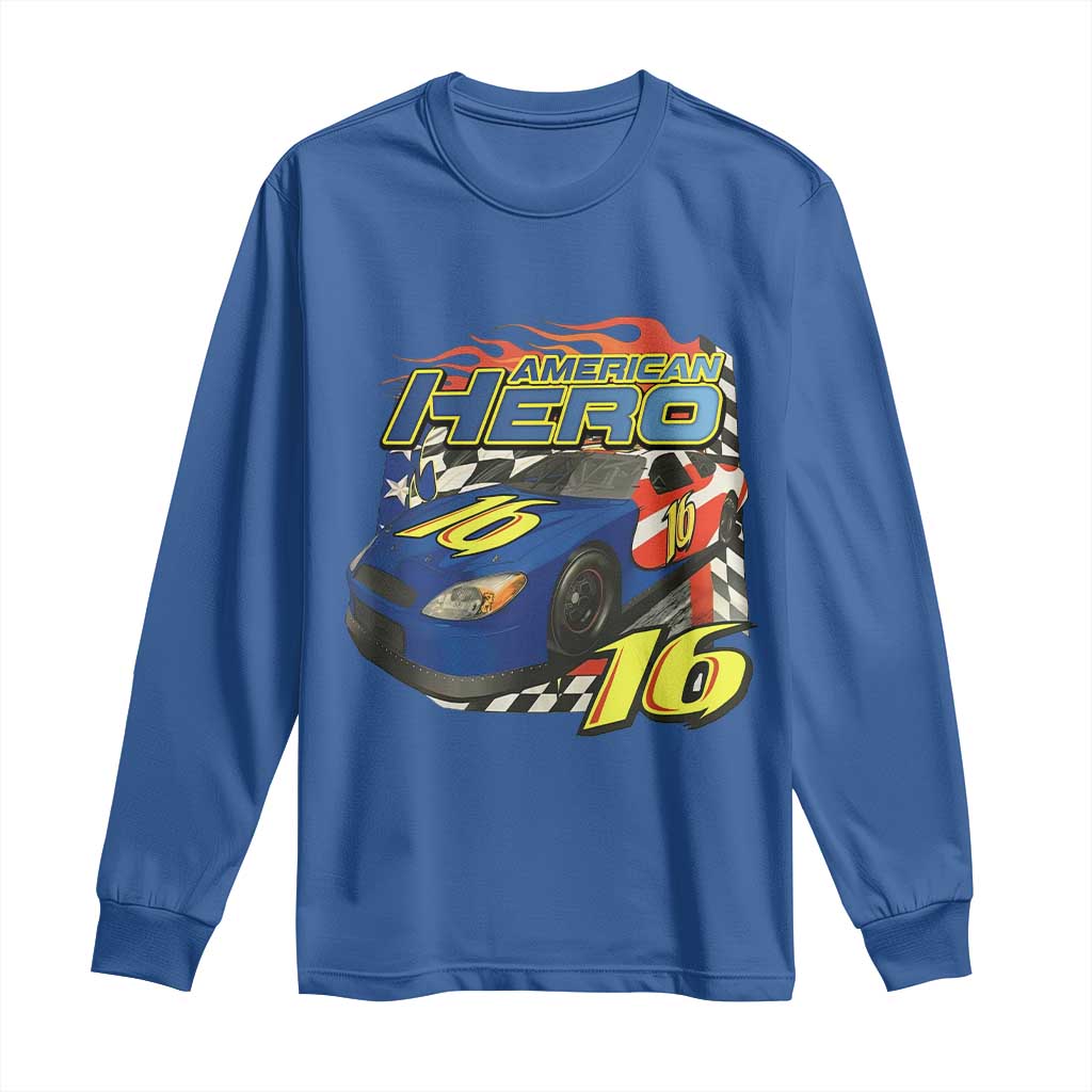 Vintage Americana Speed Legend 16 Tribute Long Sleeve Shirt American Hero #16 Stock Car Memorial - Wonder Print Shop