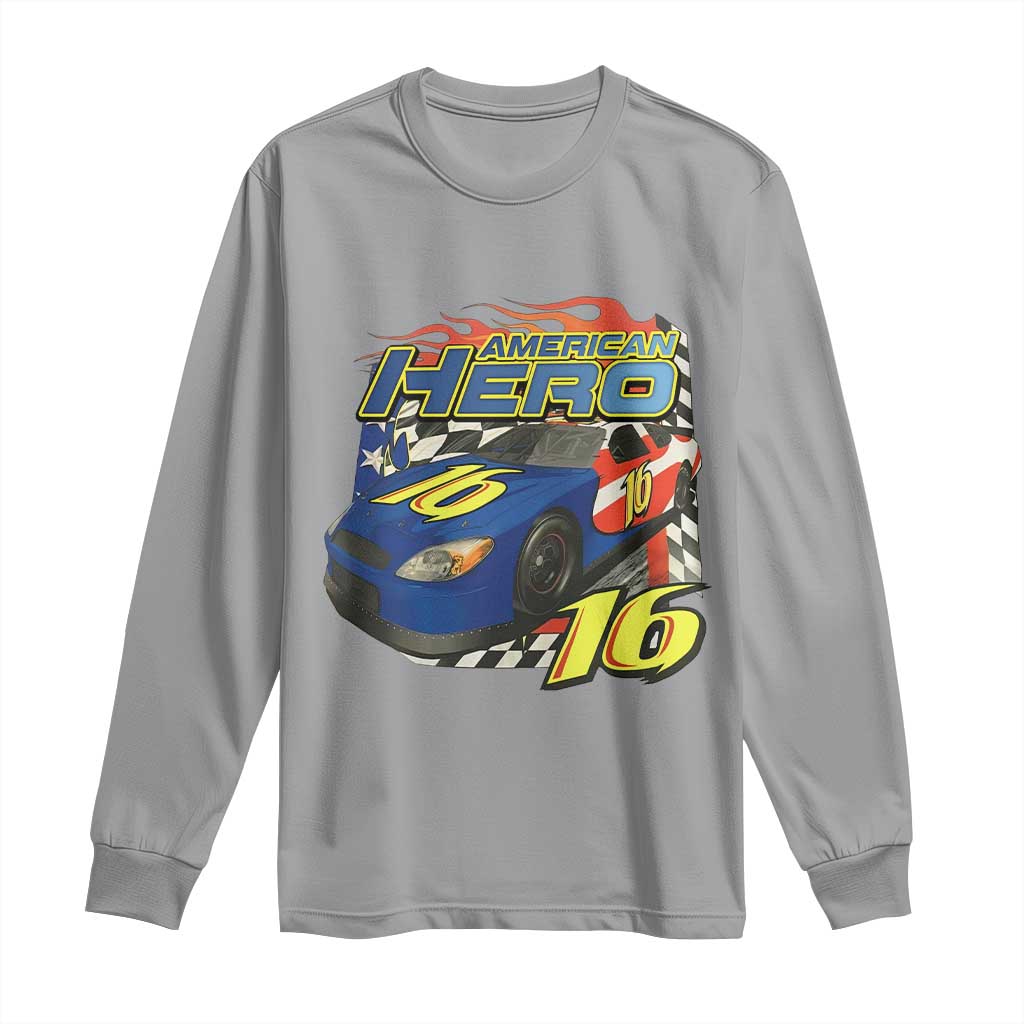 Vintage Americana Speed Legend 16 Tribute Long Sleeve Shirt American Hero #16 Stock Car Memorial - Wonder Print Shop