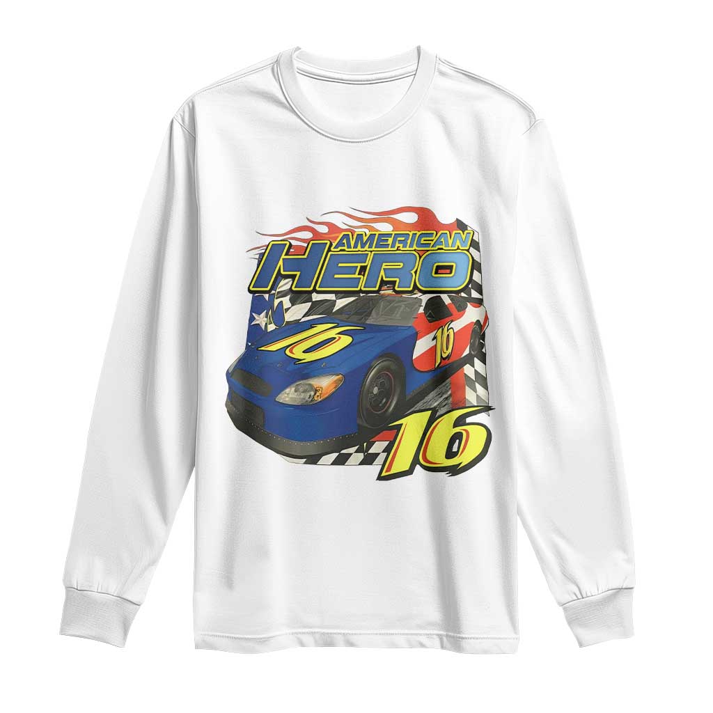 Vintage Americana Speed Legend 16 Tribute Long Sleeve Shirt American Hero #16 Stock Car Memorial - Wonder Print Shop