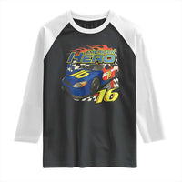 Vintage Americana Speed Legend 16 Tribute Raglan Shirt American Hero #16 Stock Car Memorial - Wonder Print Shop