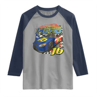 Vintage Americana Speed Legend 16 Tribute Raglan Shirt American Hero #16 Stock Car Memorial - Wonder Print Shop
