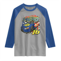 Vintage Americana Speed Legend 16 Tribute Raglan Shirt American Hero #16 Stock Car Memorial - Wonder Print Shop