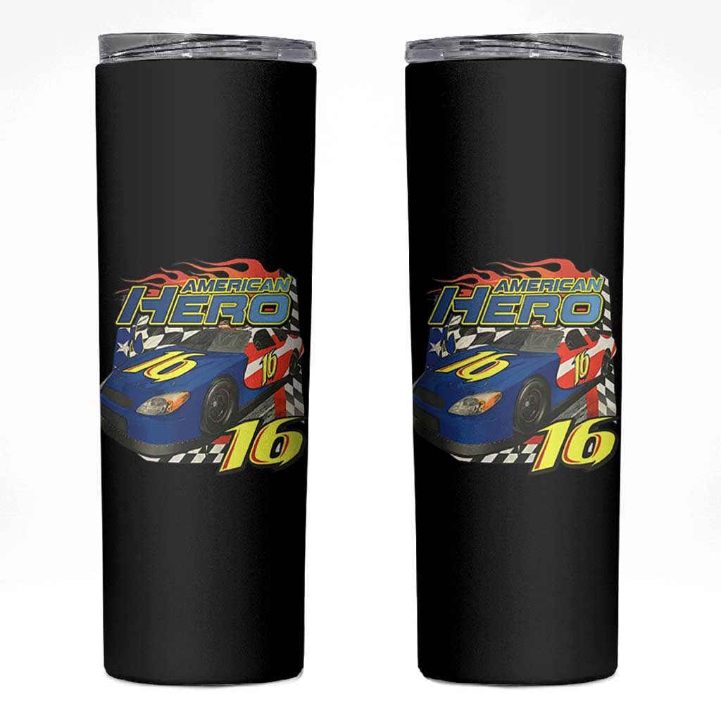 Vintage Americana Speed Legend 16 Tribute Skinny Tumbler American Hero #16 Stock Car Memorial - Wonder Print Shop