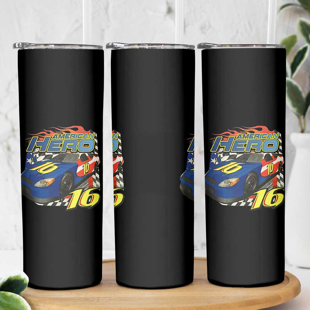 Vintage Americana Speed Legend 16 Tribute Skinny Tumbler American Hero #16 Stock Car Memorial - Wonder Print Shop