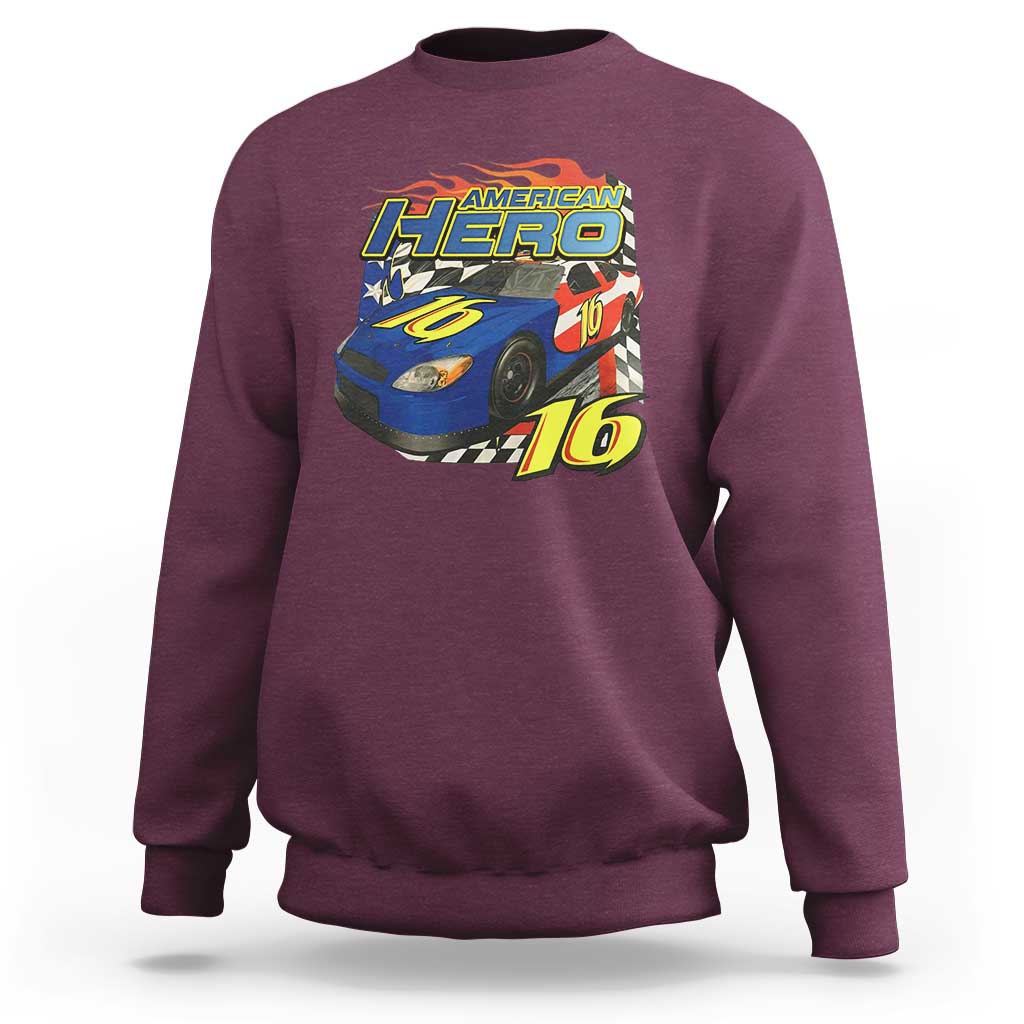 Vintage Americana Speed Legend 16 Tribute Sweatshirt American Hero #16 Stock Car Memorial - Wonder Print Shop