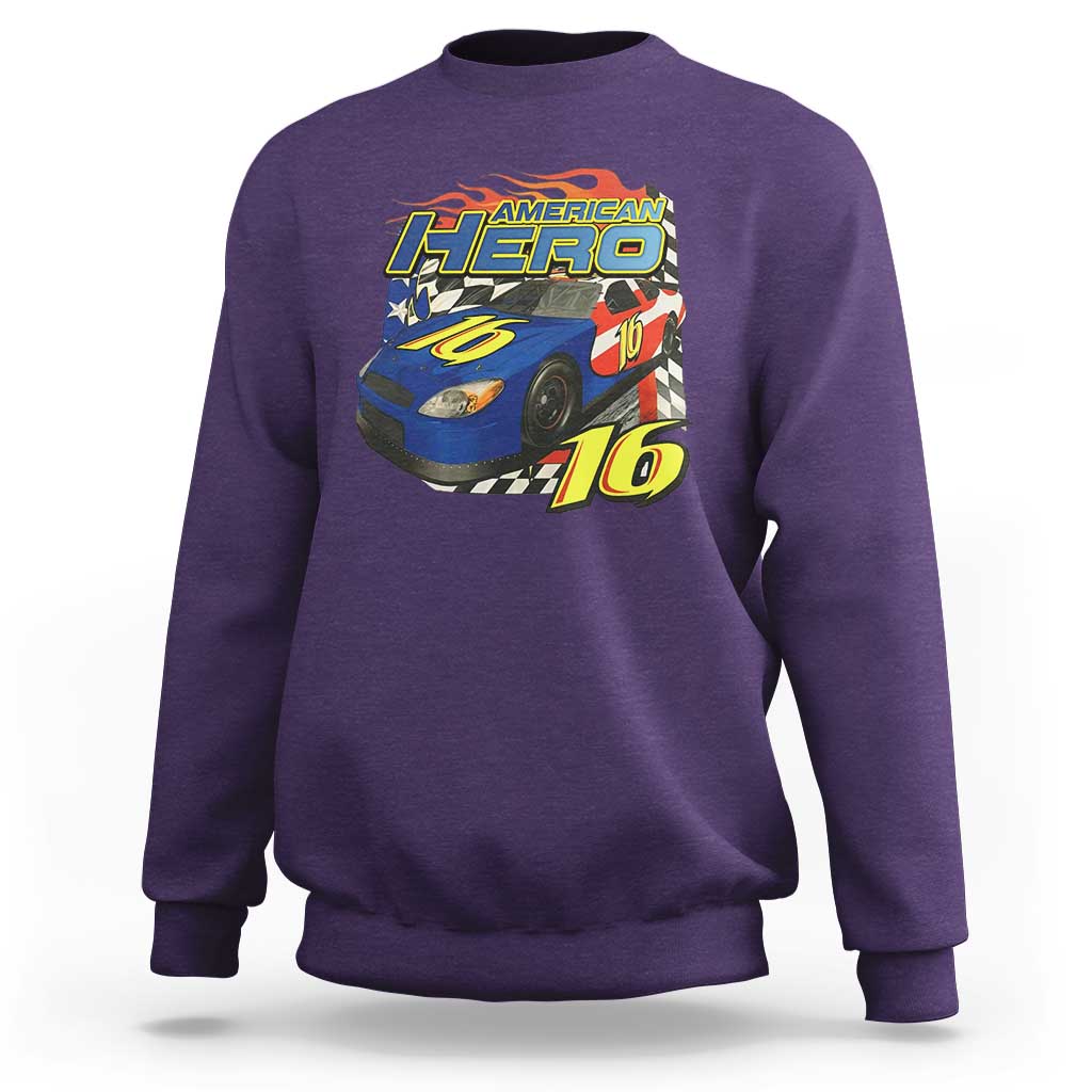 Vintage Americana Speed Legend 16 Tribute Sweatshirt American Hero #16 Stock Car Memorial - Wonder Print Shop