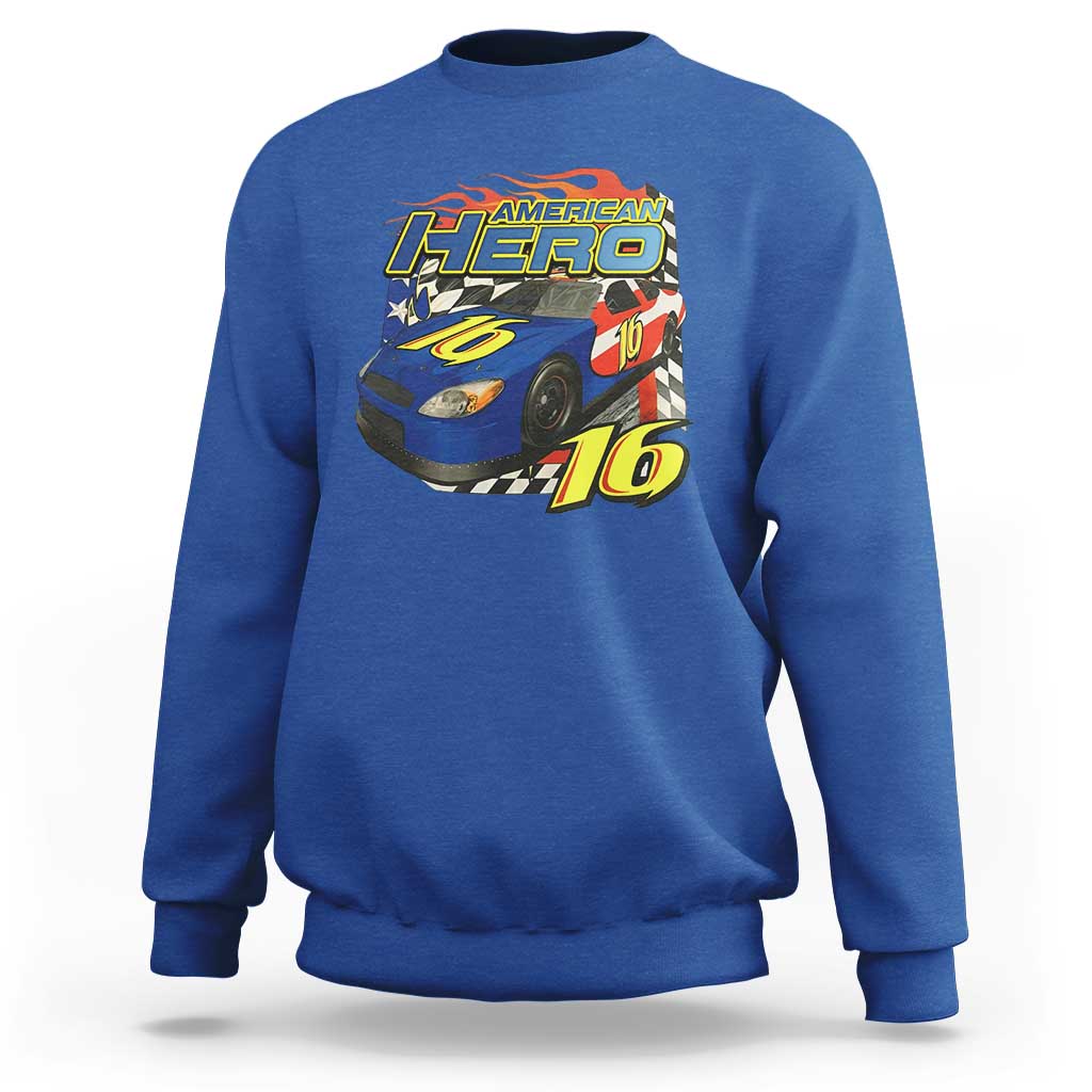 Vintage Americana Speed Legend 16 Tribute Sweatshirt American Hero #16 Stock Car Memorial - Wonder Print Shop