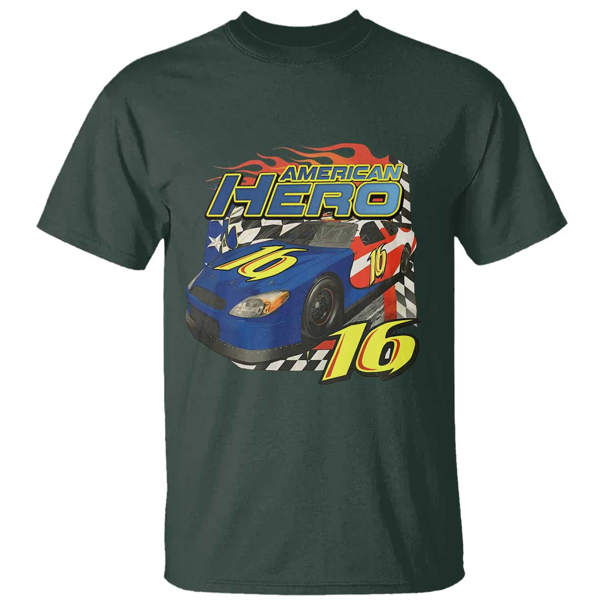 Vintage Americana Speed Legend 16 Tribute T Shirt American Hero #16 Stock Car Memorial - Wonder Print Shop