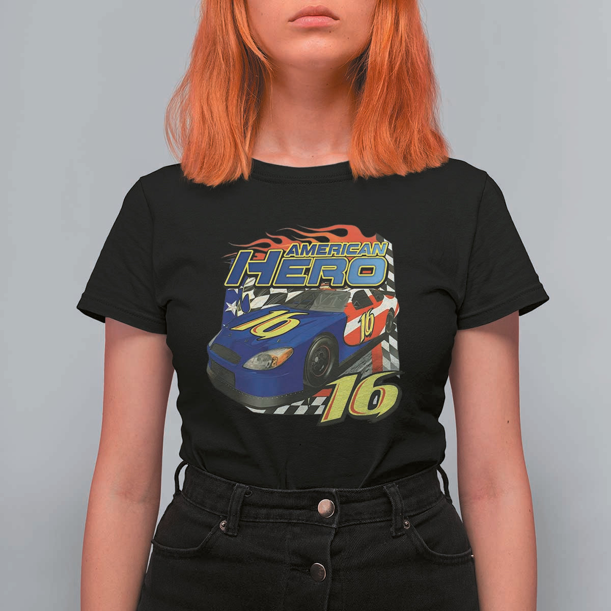 Vintage Americana Speed Legend 16 Tribute T Shirt For Women American Hero #16 Stock Car Memorial - Wonder Print Shop