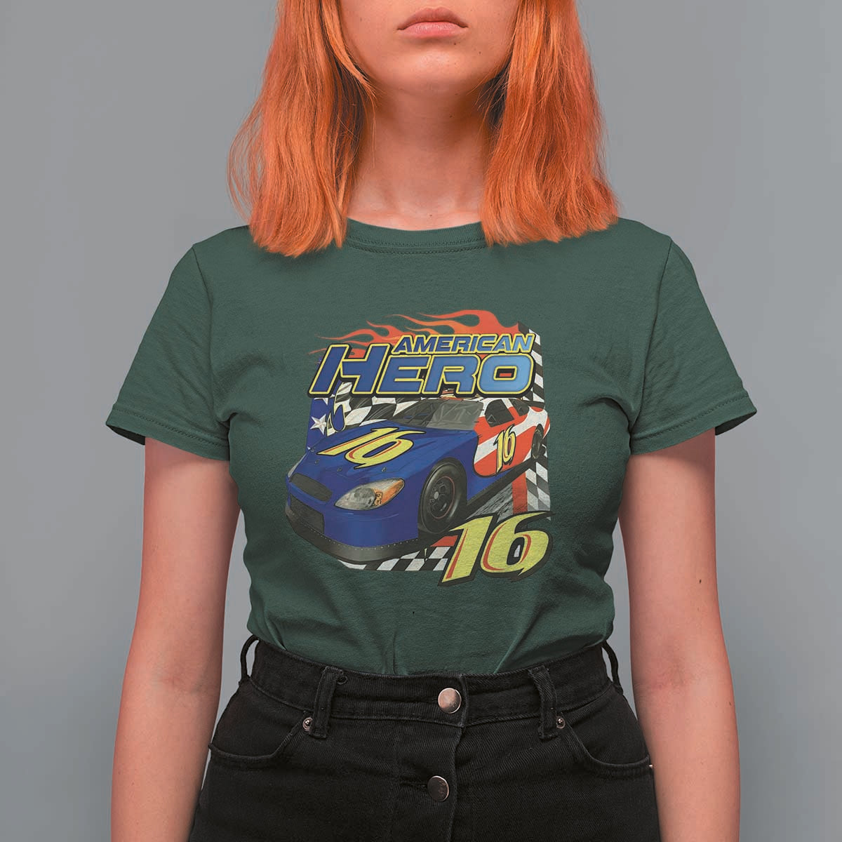 Vintage Americana Speed Legend 16 Tribute T Shirt For Women American Hero #16 Stock Car Memorial - Wonder Print Shop