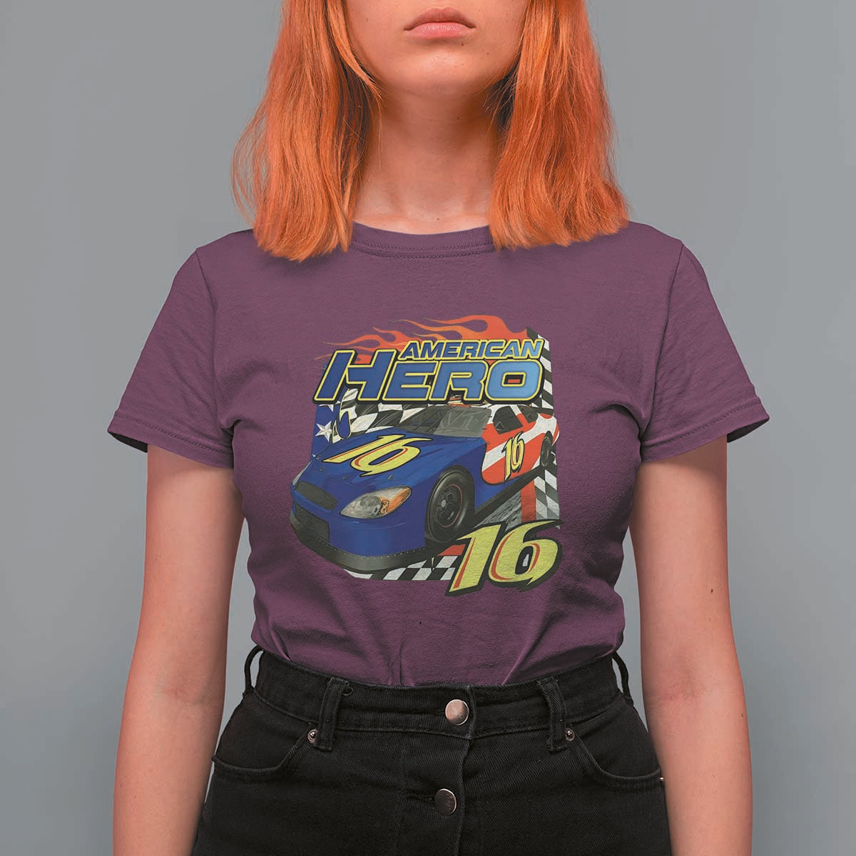 Vintage Americana Speed Legend 16 Tribute T Shirt For Women American Hero #16 Stock Car Memorial - Wonder Print Shop