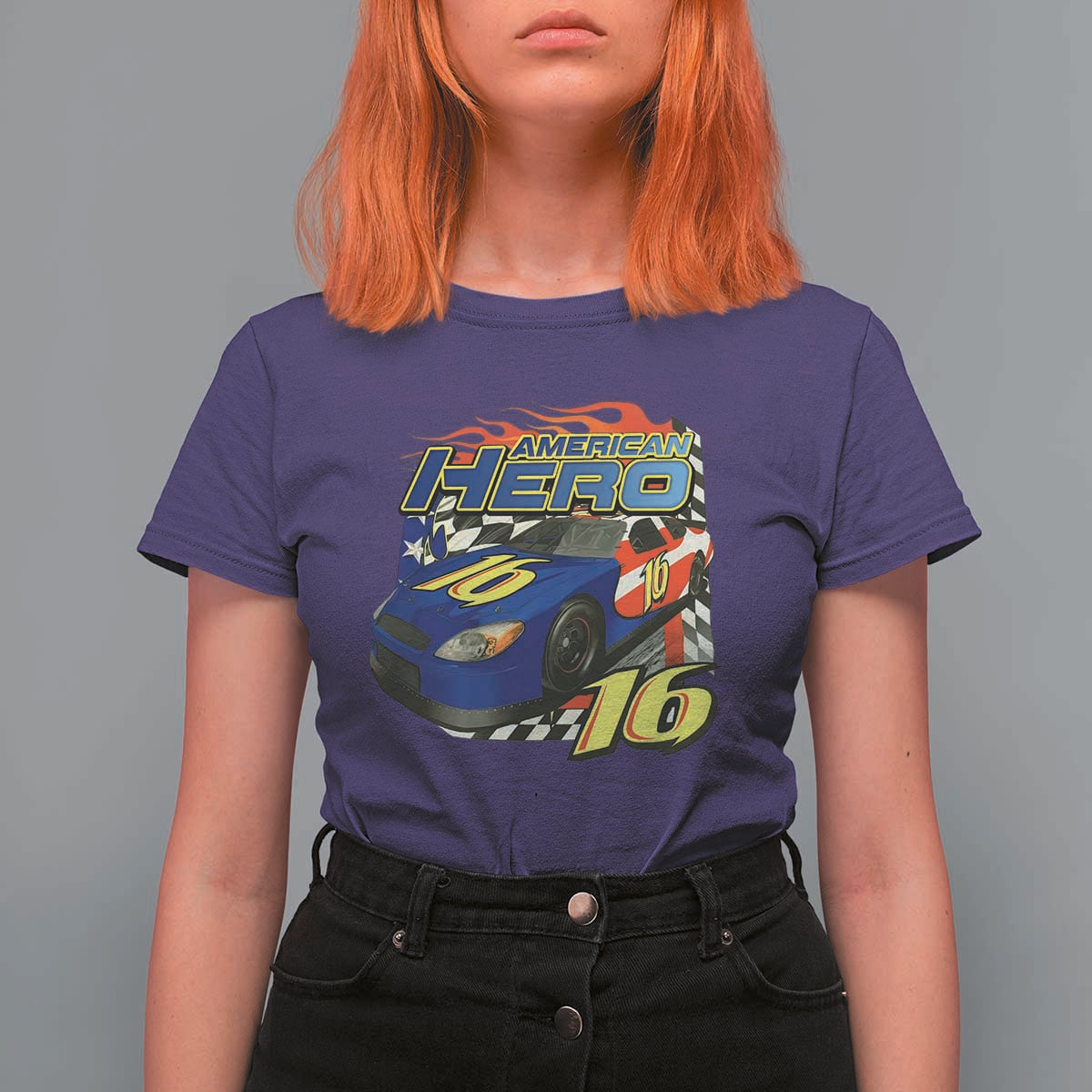 Vintage Americana Speed Legend 16 Tribute T Shirt For Women American Hero #16 Stock Car Memorial - Wonder Print Shop