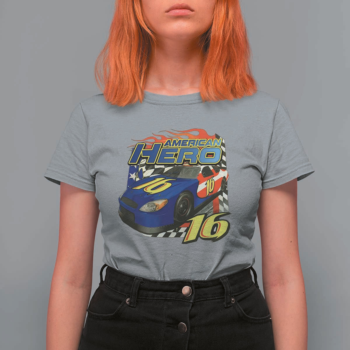 Vintage Americana Speed Legend 16 Tribute T Shirt For Women American Hero #16 Stock Car Memorial - Wonder Print Shop