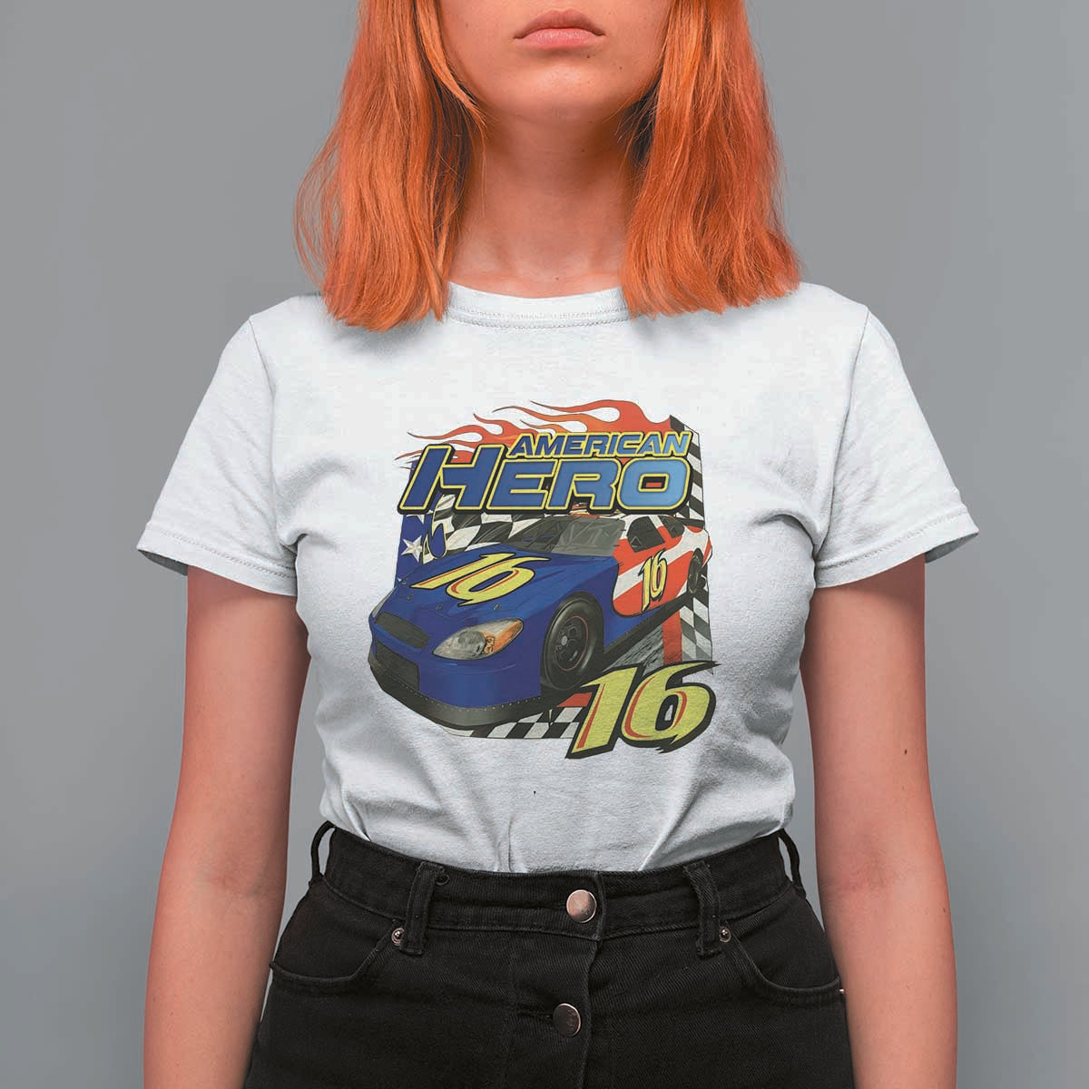 Vintage Americana Speed Legend 16 Tribute T Shirt For Women American Hero #16 Stock Car Memorial - Wonder Print Shop
