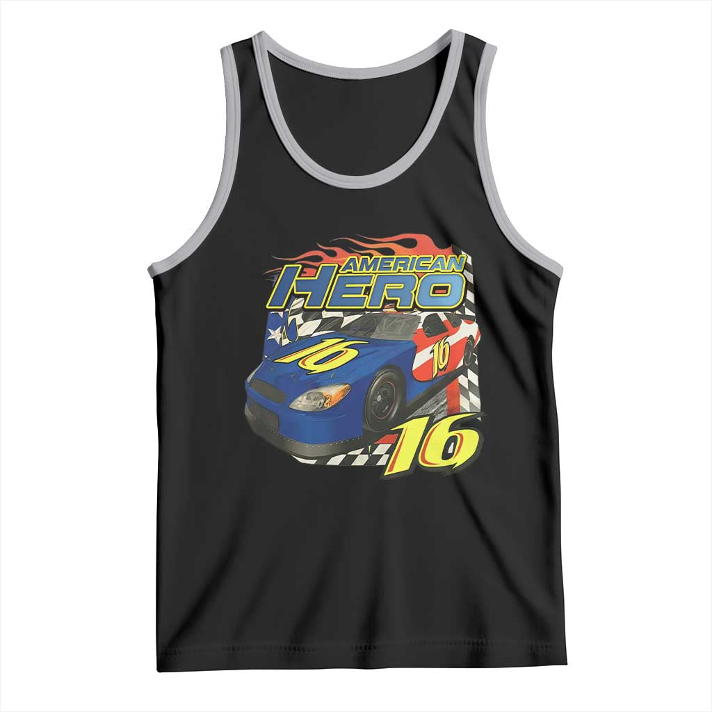 Vintage Americana Speed Legend 16 Tribute Tank Top American Hero #16 Stock Car Memorial - Wonder Print Shop