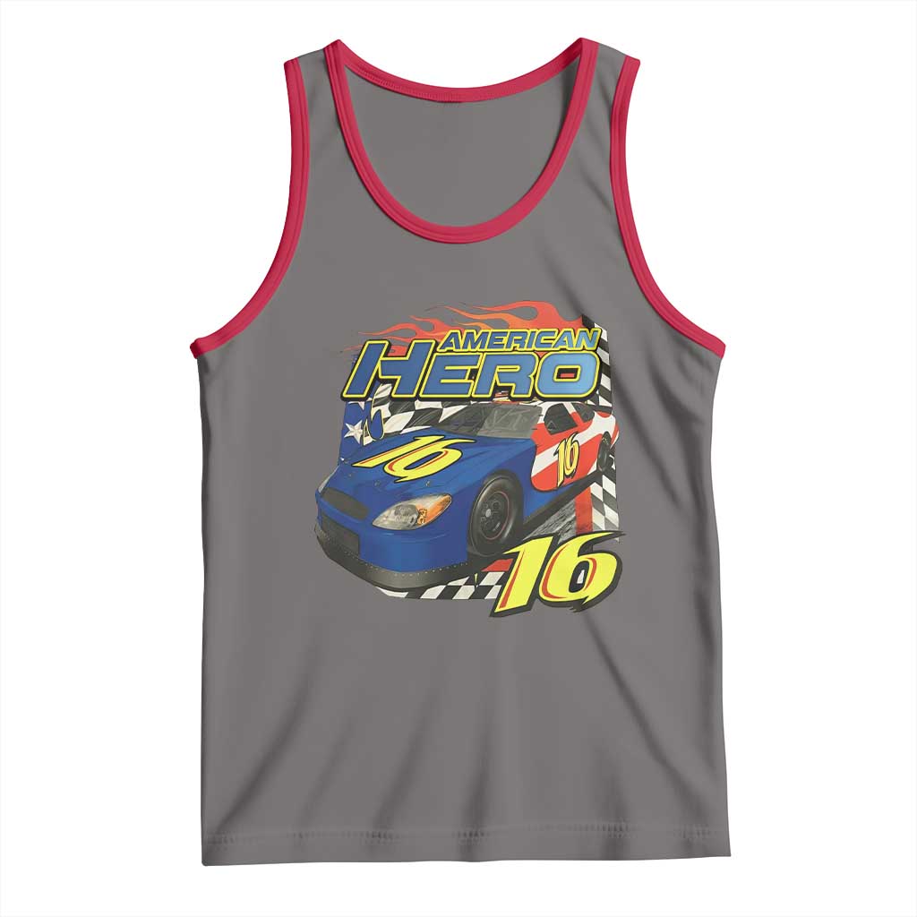 Vintage Americana Speed Legend 16 Tribute Tank Top American Hero #16 Stock Car Memorial - Wonder Print Shop