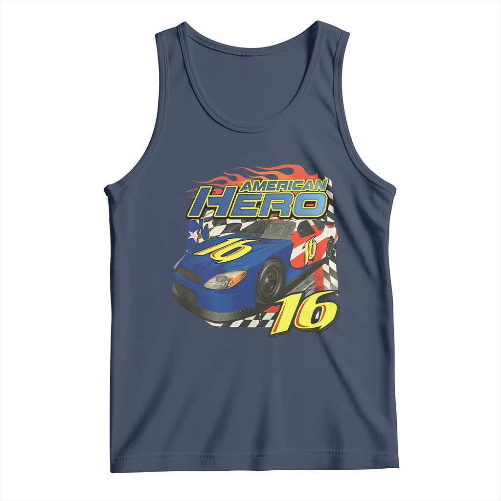 Vintage Americana Speed Legend 16 Tribute Tank Top American Hero #16 Stock Car Memorial - Wonder Print Shop