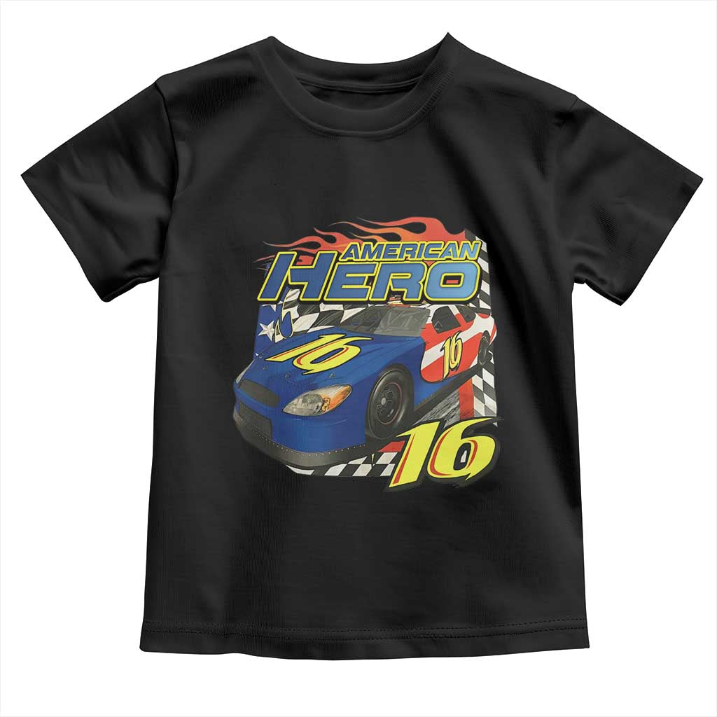 Vintage Americana Speed Legend 16 Tribute Toddler T Shirt American Hero #16 Stock Car Memorial - Wonder Print Shop