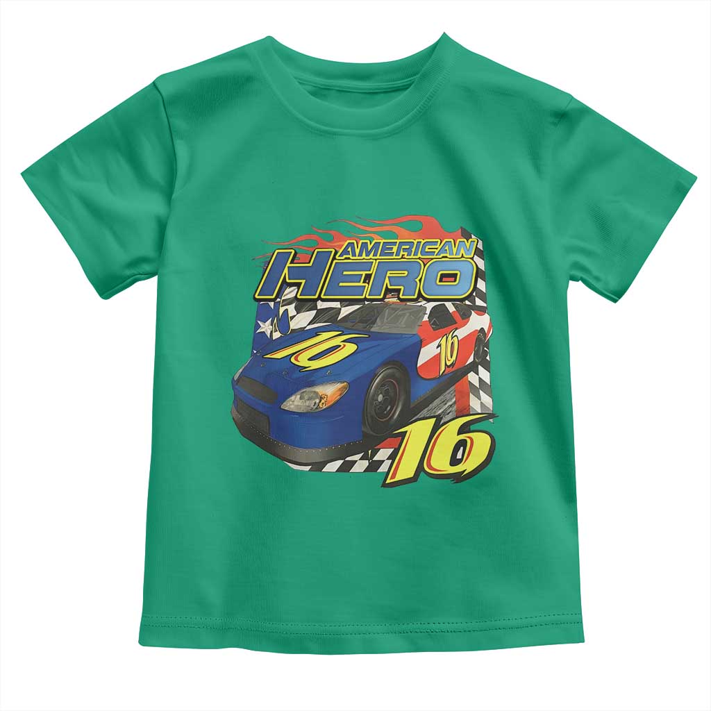 Vintage Americana Speed Legend 16 Tribute Toddler T Shirt American Hero #16 Stock Car Memorial - Wonder Print Shop
