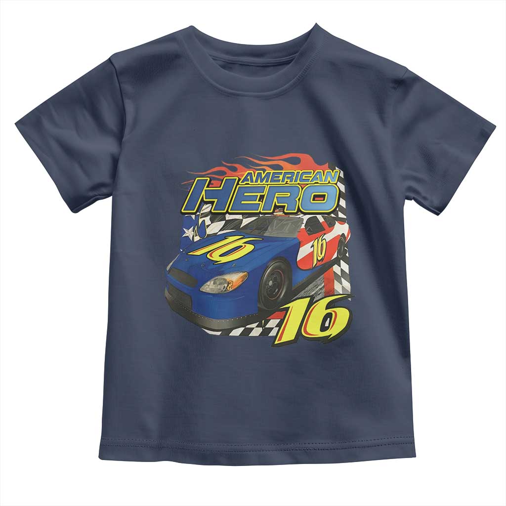 Vintage Americana Speed Legend 16 Tribute Toddler T Shirt American Hero #16 Stock Car Memorial - Wonder Print Shop