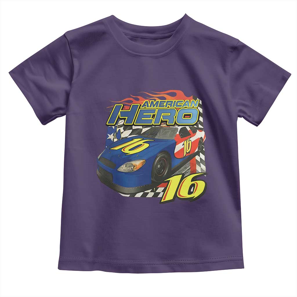 Vintage Americana Speed Legend 16 Tribute Toddler T Shirt American Hero #16 Stock Car Memorial - Wonder Print Shop