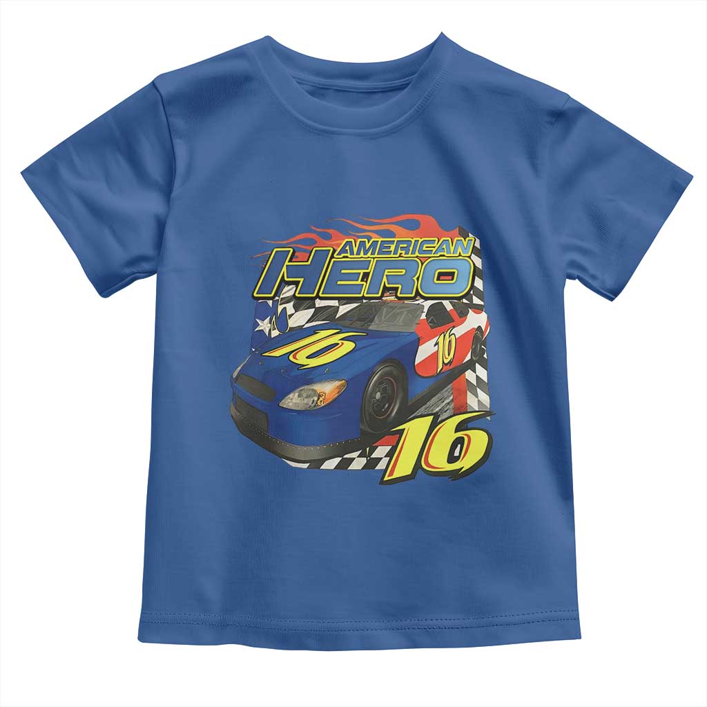 Vintage Americana Speed Legend 16 Tribute Toddler T Shirt American Hero #16 Stock Car Memorial - Wonder Print Shop